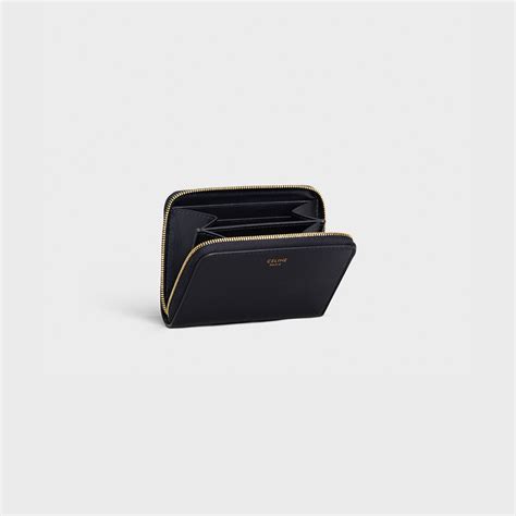 celine compact zipped wallet in grained calfskin|COMPACT ZIPPED WALLET IN GRAINED CALFSKIN .